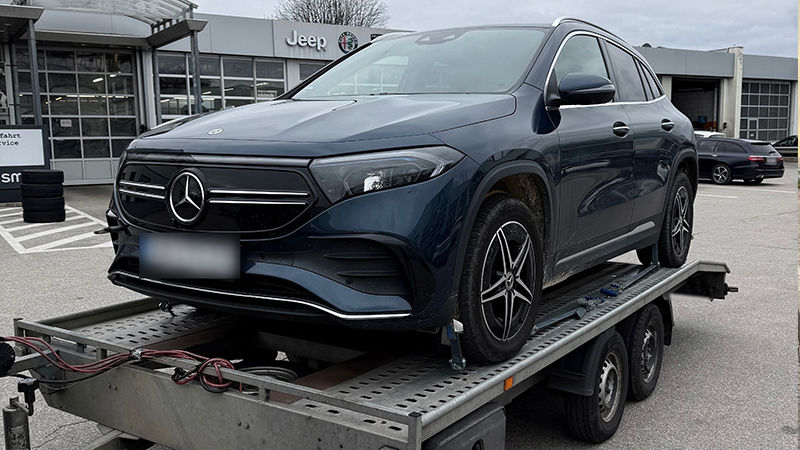 Reálny odťah Mercedes GLC z Nemecka